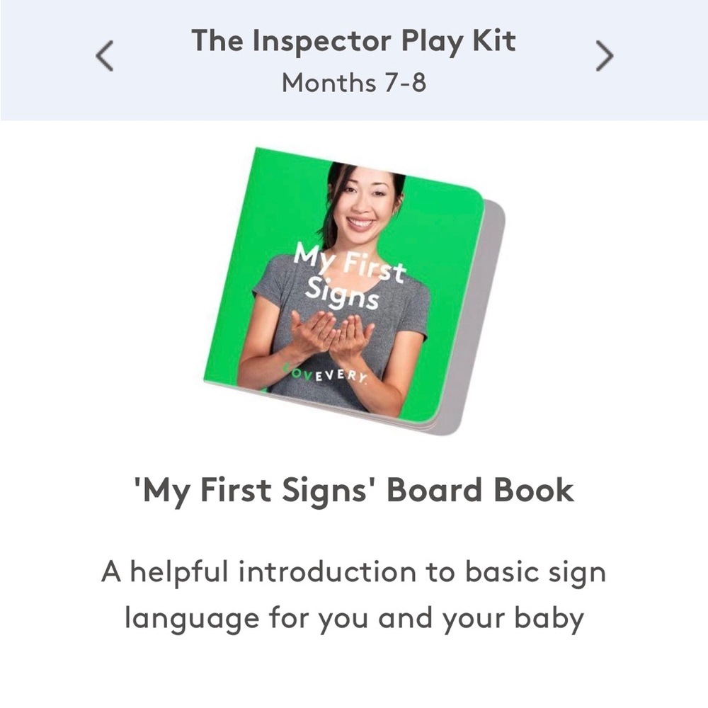 Lovevery the inspector my first signs board book